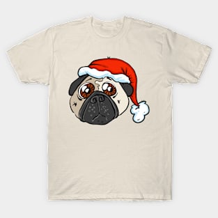 Santa Pug for light Tees T-Shirt